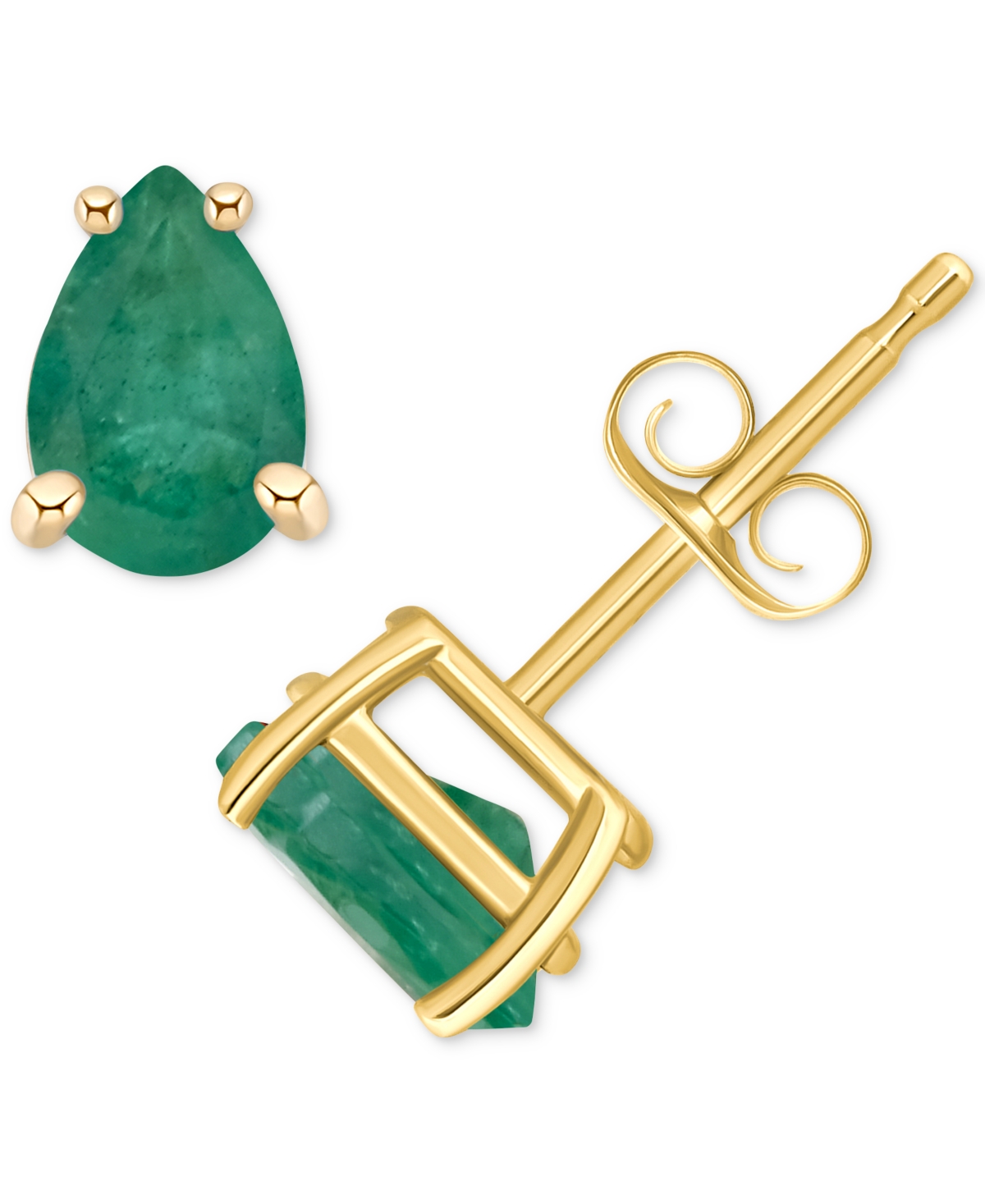 Sapphire Pear-Cut Stud Earrings (1 ct. t.w.) in 14k Gold (Also & Ruby) - Emerald