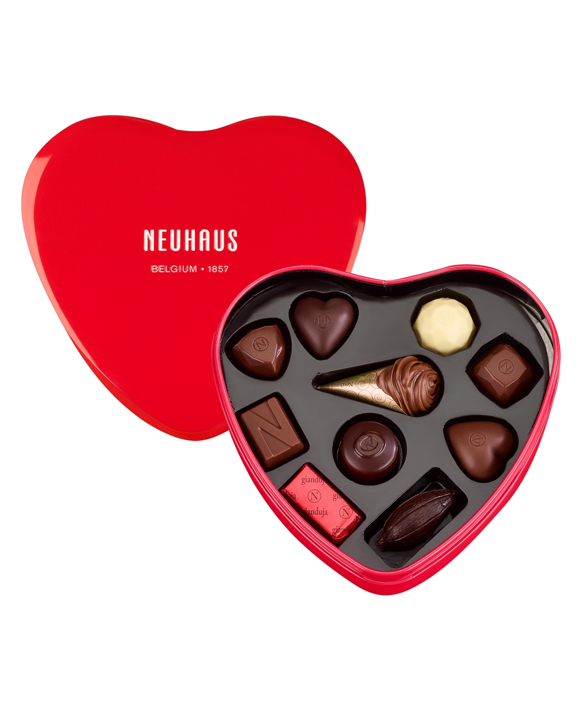 Neuhaus Belgian Chocolates In A Red Metal Heart-shaped Box, 10 Piece In No Color