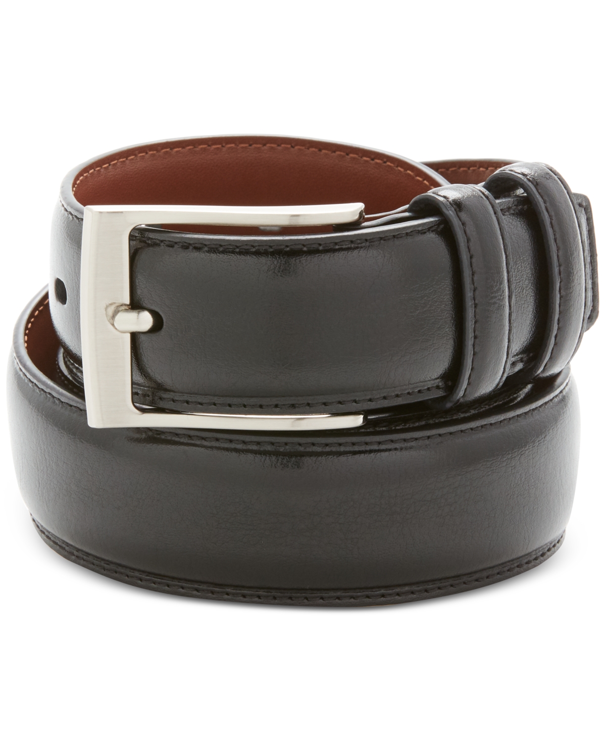 Shop Perry Ellis Portfolio Men's Big And Tall Leather Belt In Milled Cho