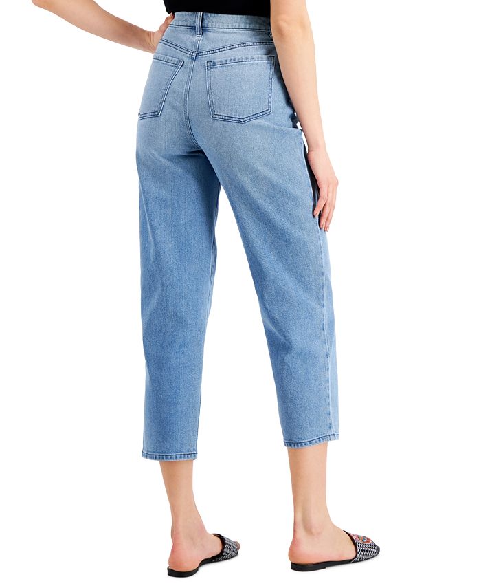 Style & Co High-Rise Straight Cropped Mom Jeans, Created for Macy's ...
