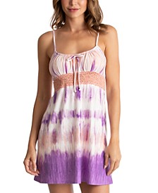 Tie-Dyed Lace-Trim Chemise Nightgown