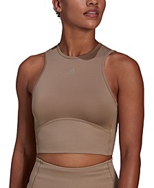 Women's Ribbed Open-Back Cropped Top