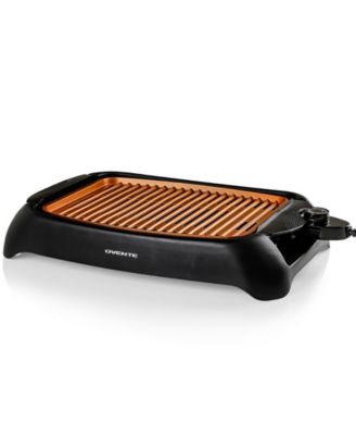 Ovente Thermostat Controlled Non-Stick Indoor Grill, Copper