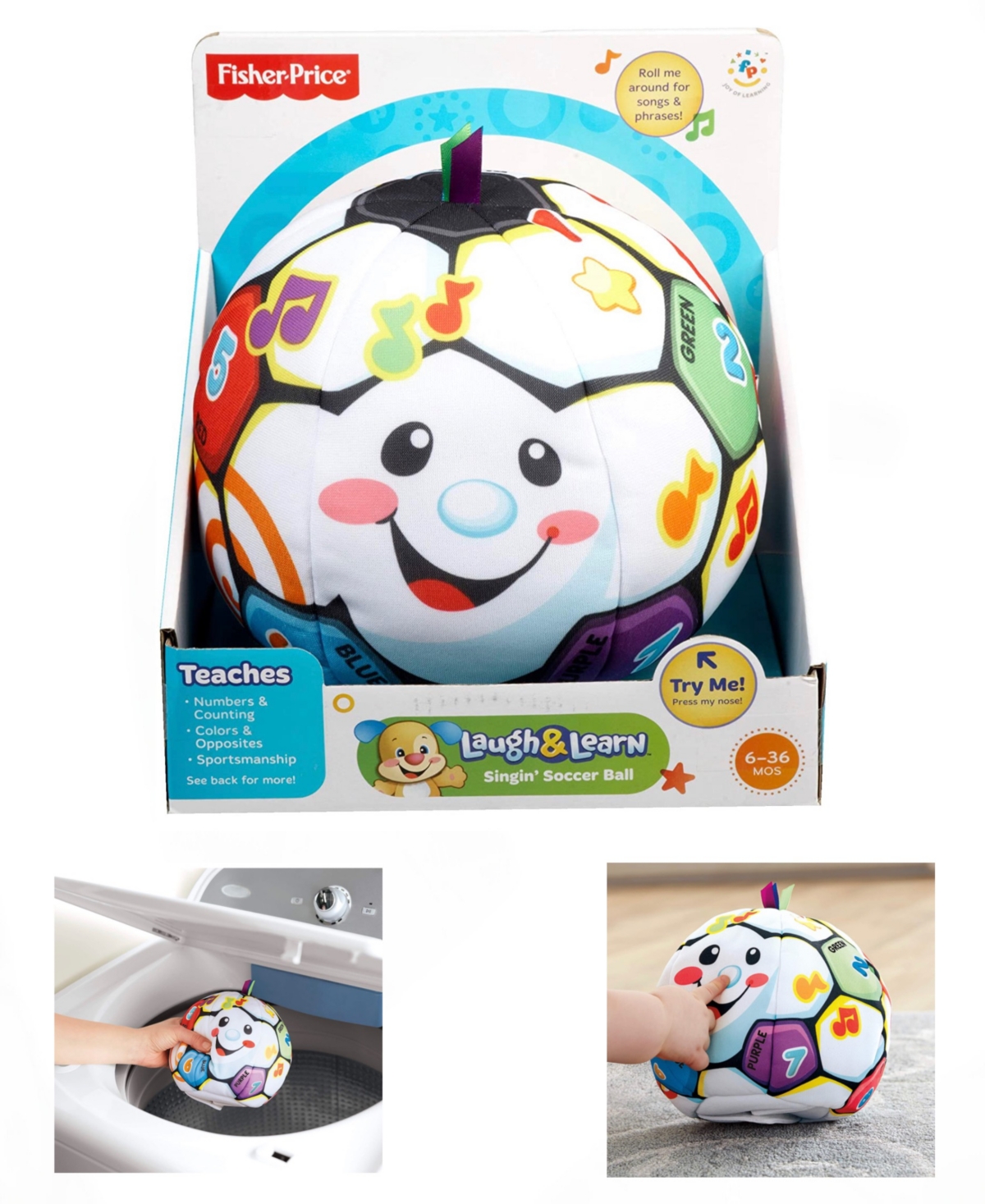 Fisher Price - Singing Soccer Ball Toy In Multi Colored