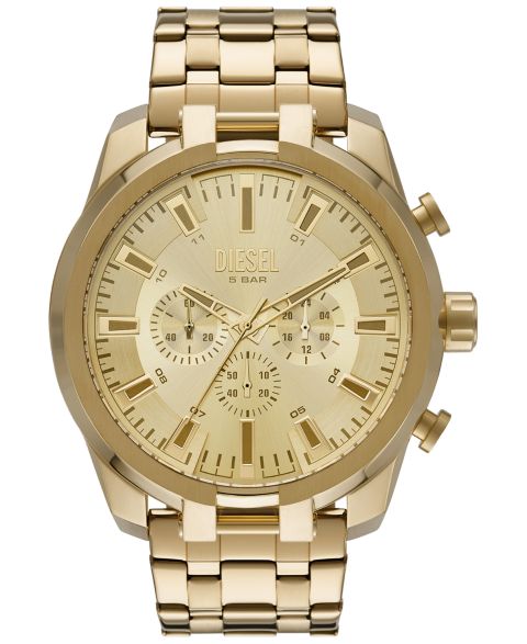 Мужские часы Diesel Chronograph Split Gold-Tone Stainless Steel Bracelet Watch 51mm