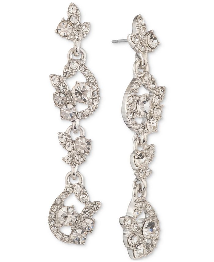 Givenchy - Crystal Cluster Linear Drop Earrings