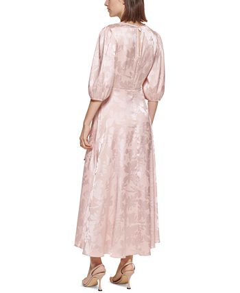 Calvin Klein Women's Floral Jacquard Faux-Wrap Dress & Reviews - Dresses -  Women - Macy's