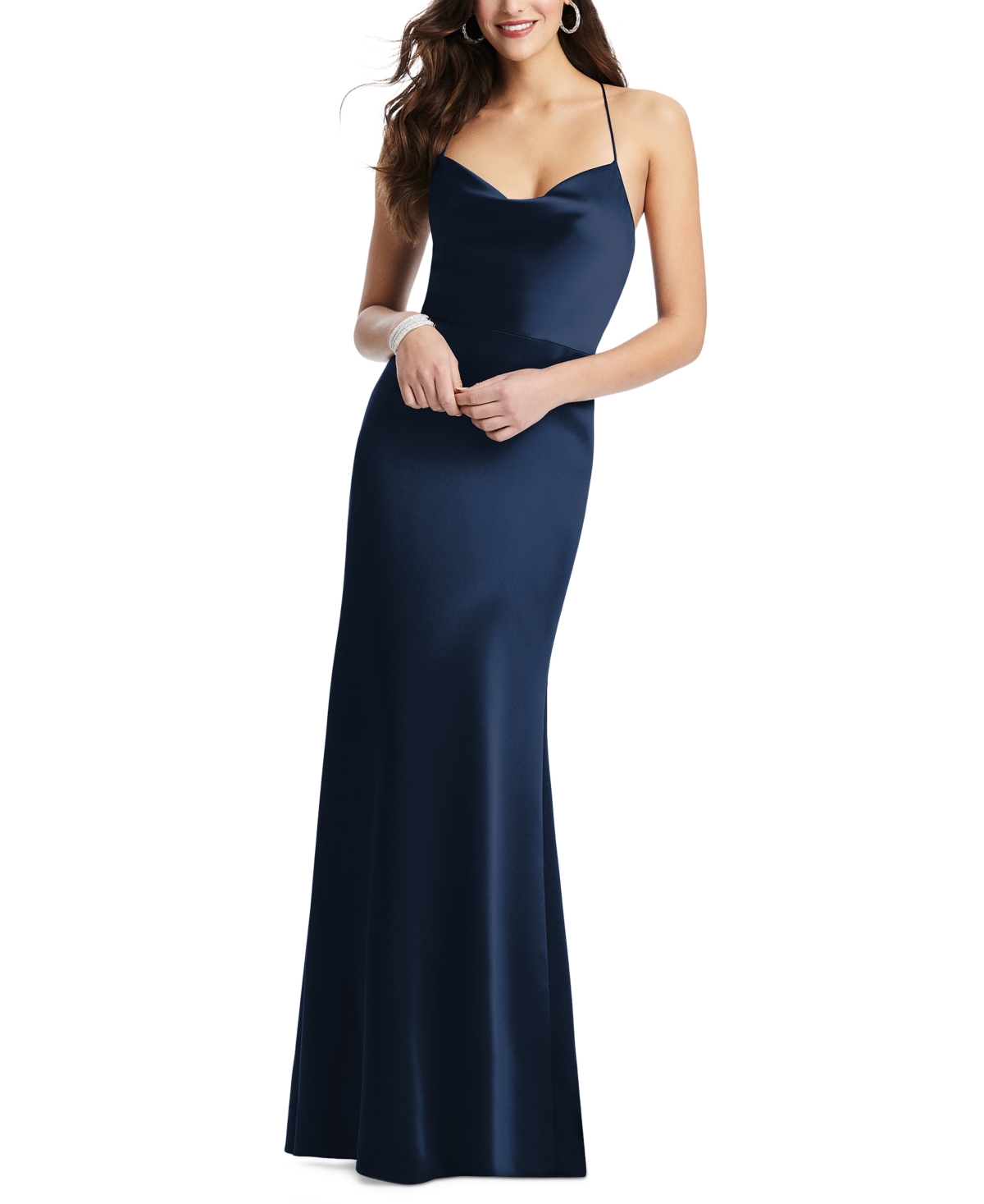 Dessy Collection Cowlneck Sleeveless Maxi Dress