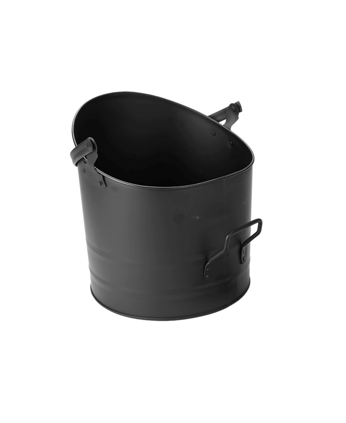 Large Fireplace Bucket with Handle, 11.25" - Black