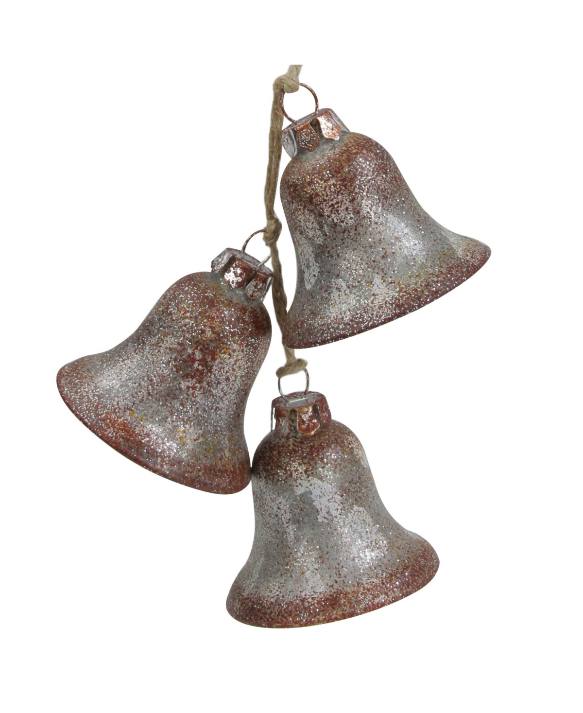 Northlight 5" Silver And Brown String Of Bells Glass Christmas Ornament In Silver-tone