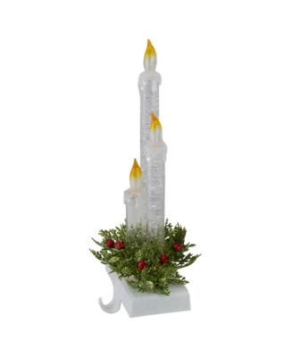 9" Battery Operated LED Lighted Candle Christmas Stocking Holder