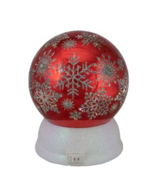 6.5" LED Lighted Shiny Snowflake Water Globe Tabletop Decoration