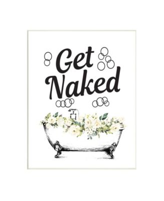 Stupell Industries Get Naked Bath Tub Bathroom Word Design Wall Plaque