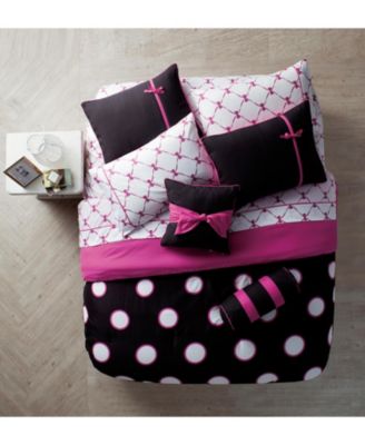 Sophie Polka Dot Bed in a Bag 8 Piece Comforter Set, Twin