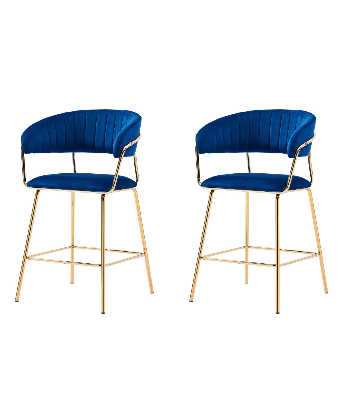 Best Master Furniture Bellai Fabric 24" Bar Chair, Set Of 2 In Blue