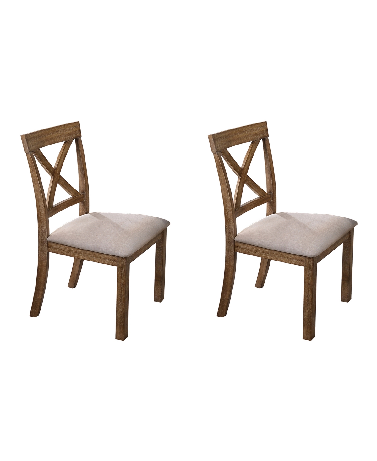 Best Master Furniture Janet Driftwood Transitional Dining Chairs, Set Of 2 In Antique Natural Oak
