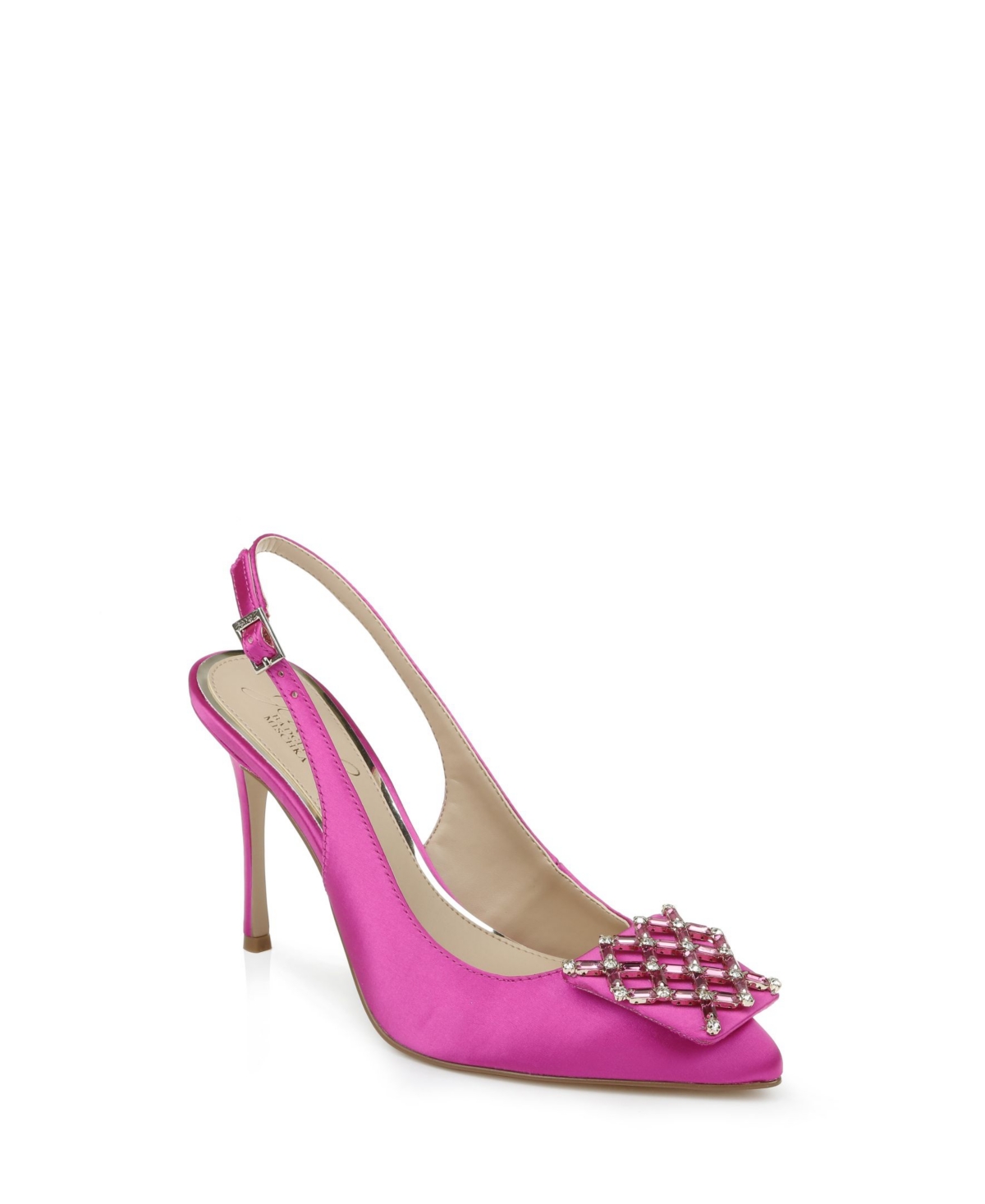 Jewel Badgley Mischka Women's Lisbet Slingback Dress Pumps Women's Shoes In Neon Pink Satin