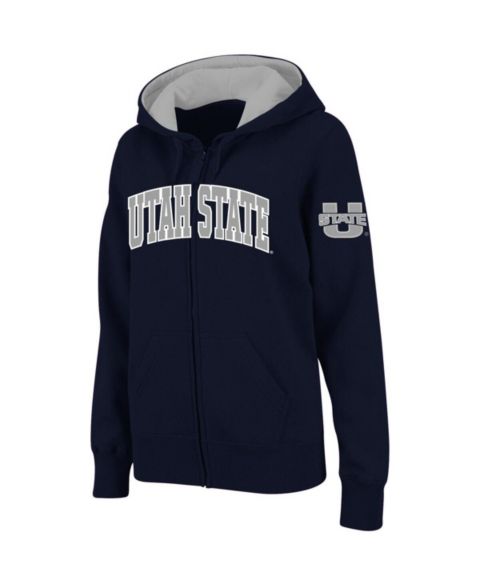 Женское худи Colosseum Stadium Athletic Navy Utah State Aggies Arched Name Full-Zip
