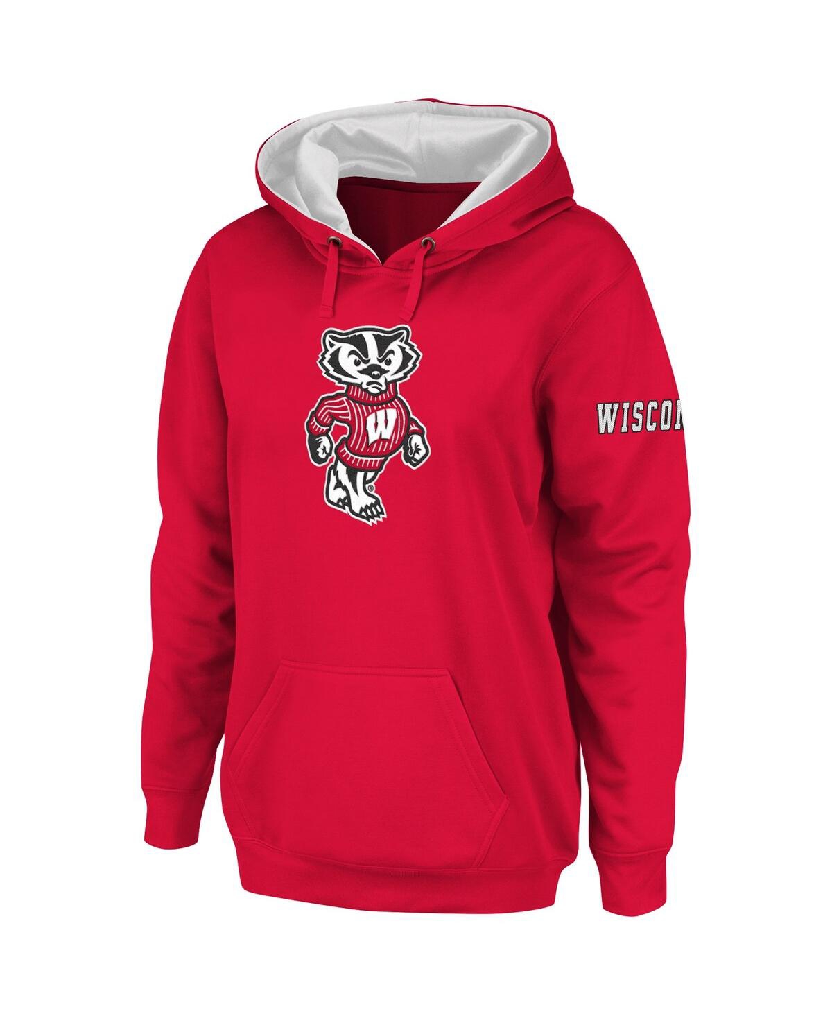 Women's Cardinal Wisconsin Badgers Big Logo Pullover Hoodie - Cardinal