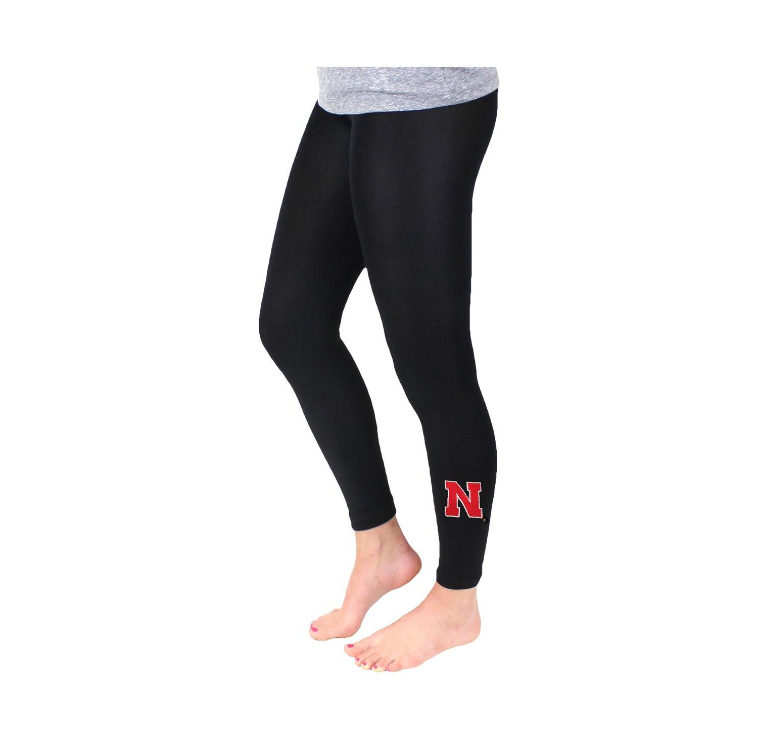 Women's Black Nebraska Huskers Fleece Leggings