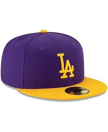New Era Men's Purple and Gold LA Crossover 59FIFTY Fitted Hat - Macy's