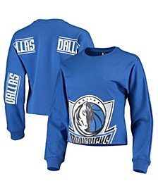 Women's Blue Dallas Mavericks Cropped Long Sleeve T-shirt