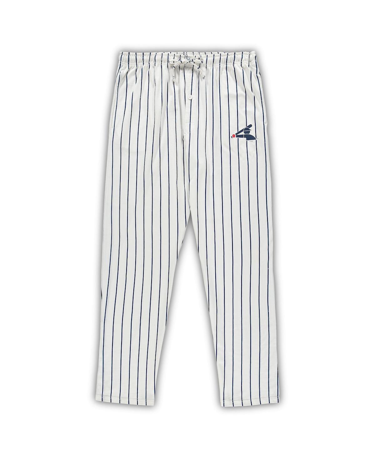 Shop Concepts Sport Men's White, Navy Chicago White Sox Big And Tall Pinstripe Sleep Set In White,navy