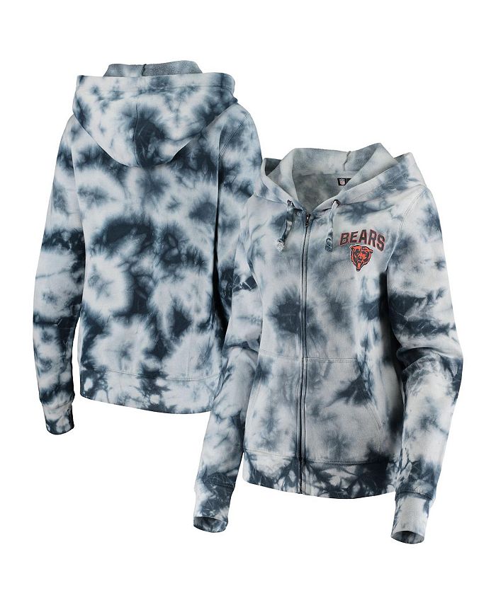 Women's New Era Black Kansas City Chiefs Tie-Dye Fleece Full-Zip Hoodie