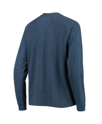 Women's Navy New England Patriots Meter Knit Long Sleeve Raglan Top and Shorts Sleep Set