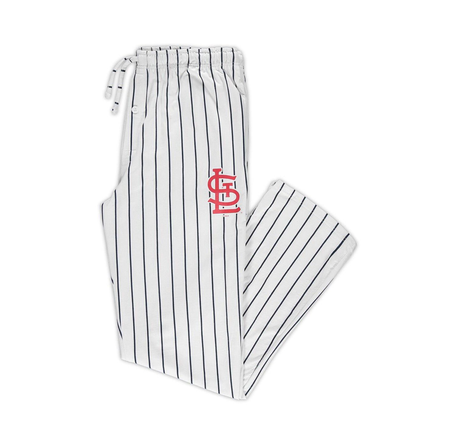 Men's White, Navy St. Louis Cardinals Big and Tall Pinstripe Sleep Pants