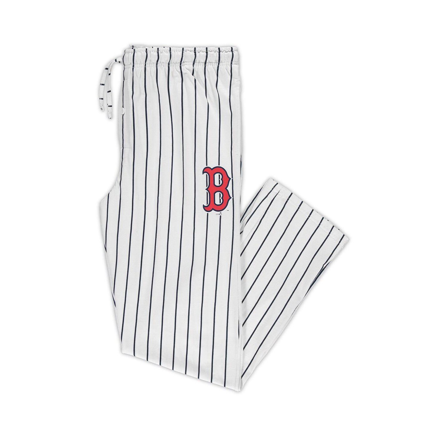 Men's White, Navy Boston Red Sox Big and Tall Pinstripe Sleep Pants