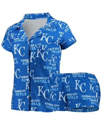 Concepts Sport Women's Royal Los Angeles Dodgers Zest Allover Print  Button-Up Shirt and Shorts Sleep Set- DNU - Macy's