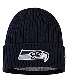 Youth Boys College Navy Seattle Seahawks Team Core Classic Cuffed Knit Hat