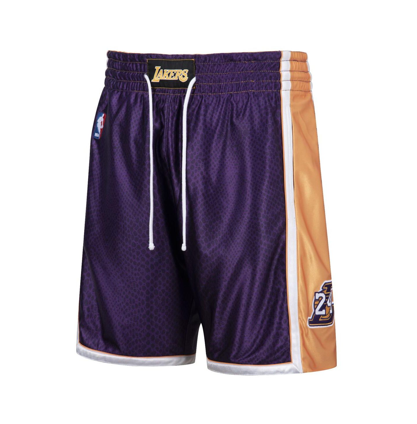 Мужские шорты Mitchell & Ness Kobe Bryant Gold-Tone and Purple Los Angeles Lakers Authentic Reversible — фото 3