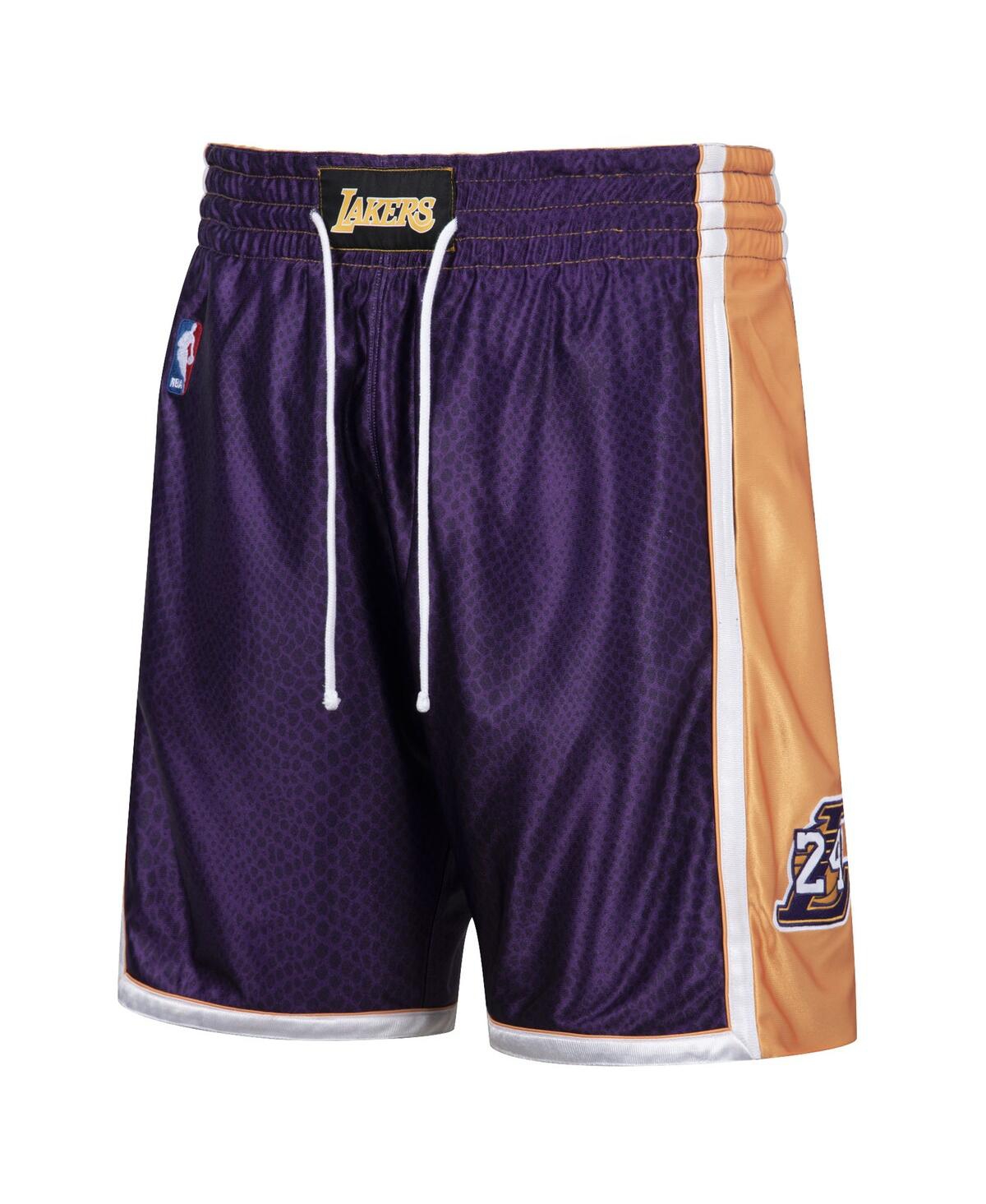 Mitchell & Ness Men's Kobe Bryant Gold-tone And Purple Los Angeles Lakers Authentic Reversible Shorts In Gold-tone,purple