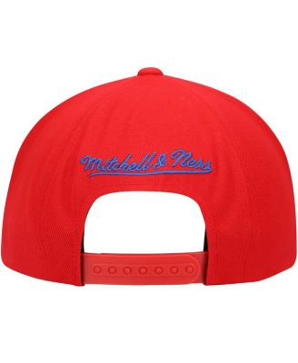 Men's Red Philadelphia 76ers Hardwood Classics Big Face Callout Snapback Hat