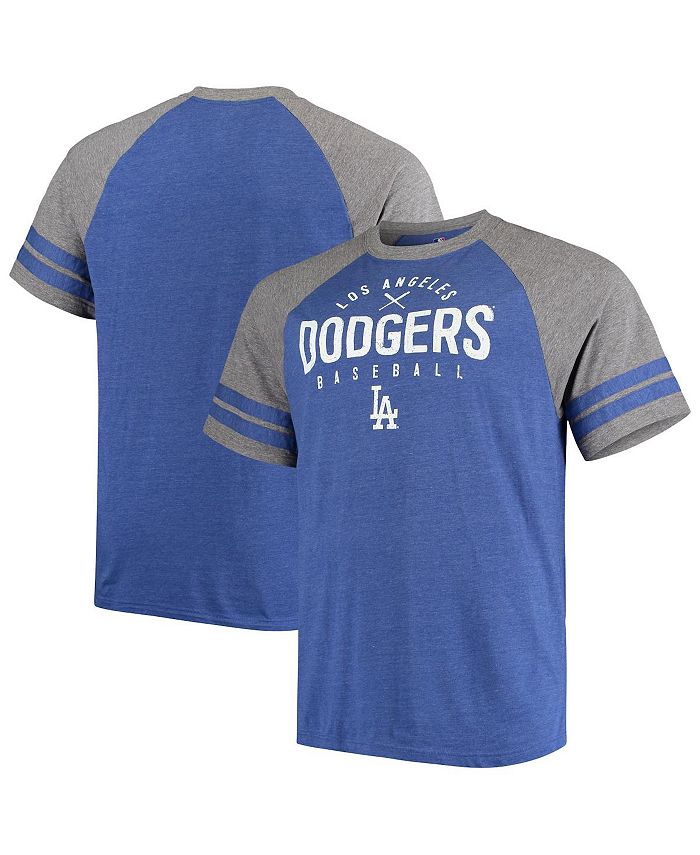 Profile Men's Heathered Royal Los Angeles Dodgers Big & Tall Two Stripe  Raglan Tri-Blend T-shirt - Macy's