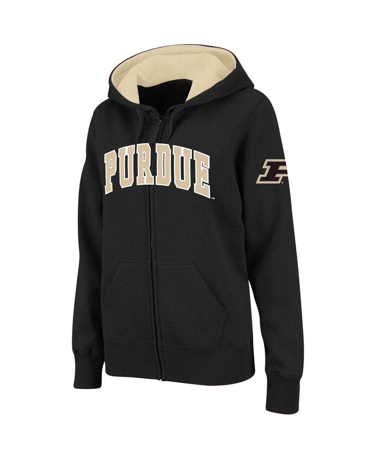 Colosseum Stadium Athletic Black Purdue Boilermakers Arched Name Full-zip Hoodie In Black