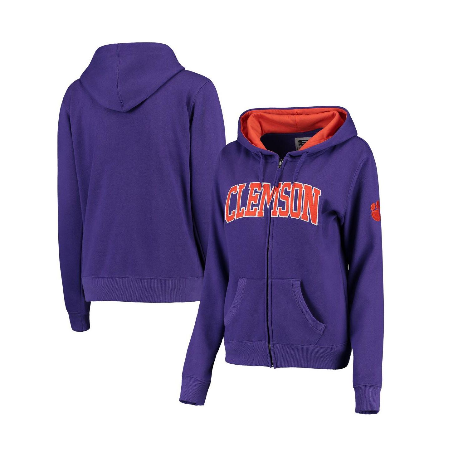 Women's Clemson Tigers Arched Name Full-Zip Hoodie