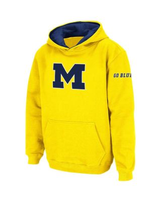Big Boys Yellow Michigan Wolverines Big Logo Pullover Hoodie