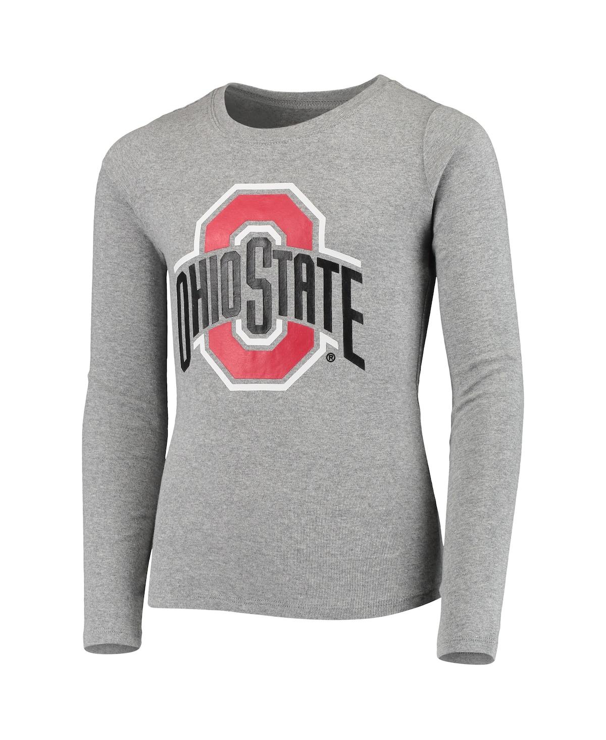 Big BoysOhio State Buckeyes Long Sleeve T-shirt and Pants Sleep Set - Heathered Gray
