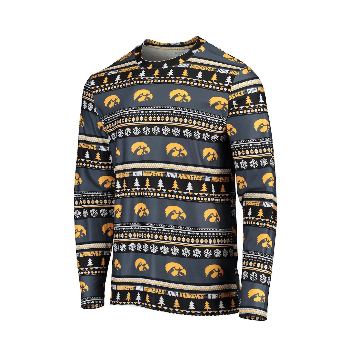 Мужской комплект для сна Concepts Sport Iowa Hawkeyes Ugly Sweater, Black — фото 4