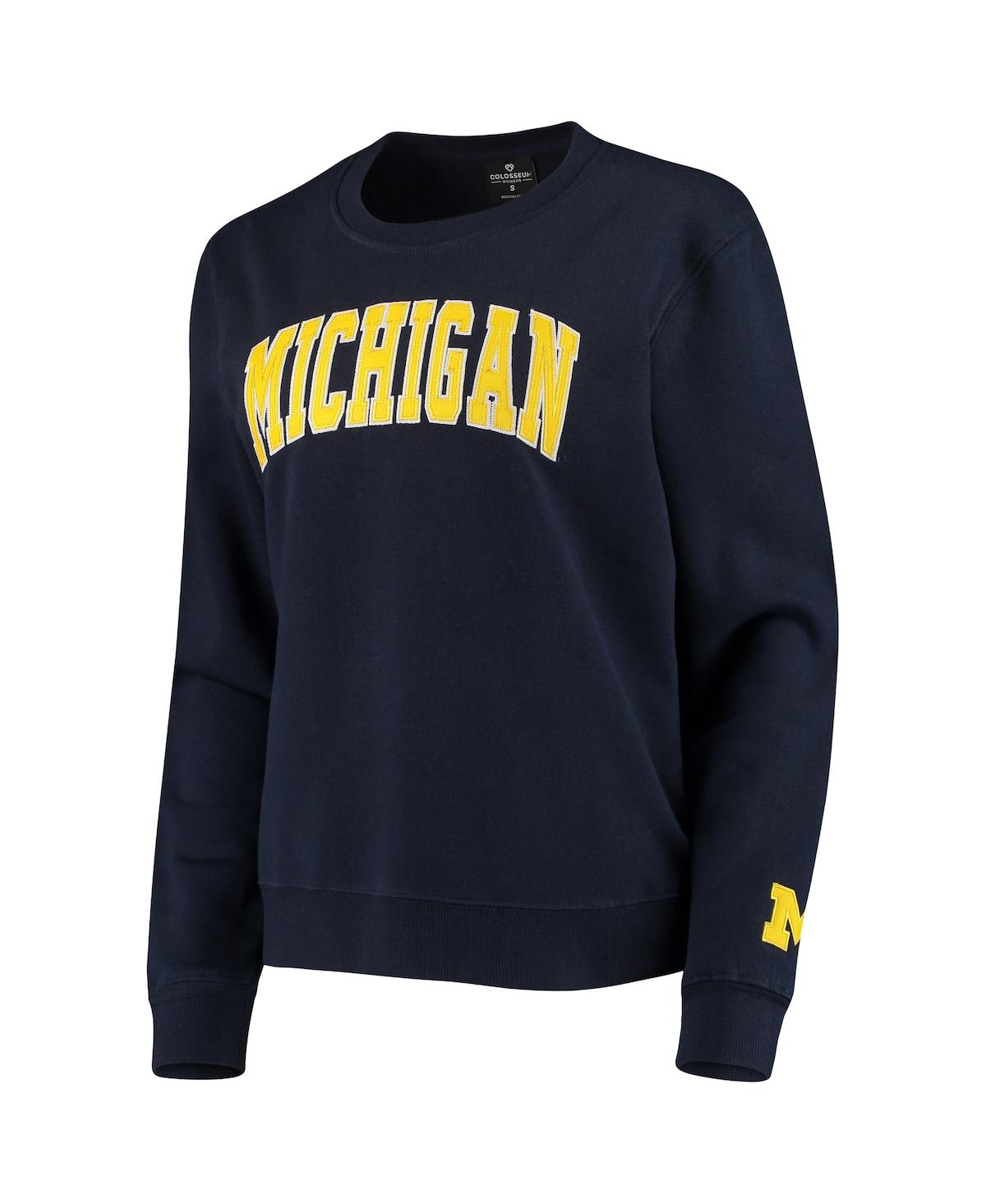 Women'sMichigan Wolverines Campanile Pullover Sweatshirt - Navy