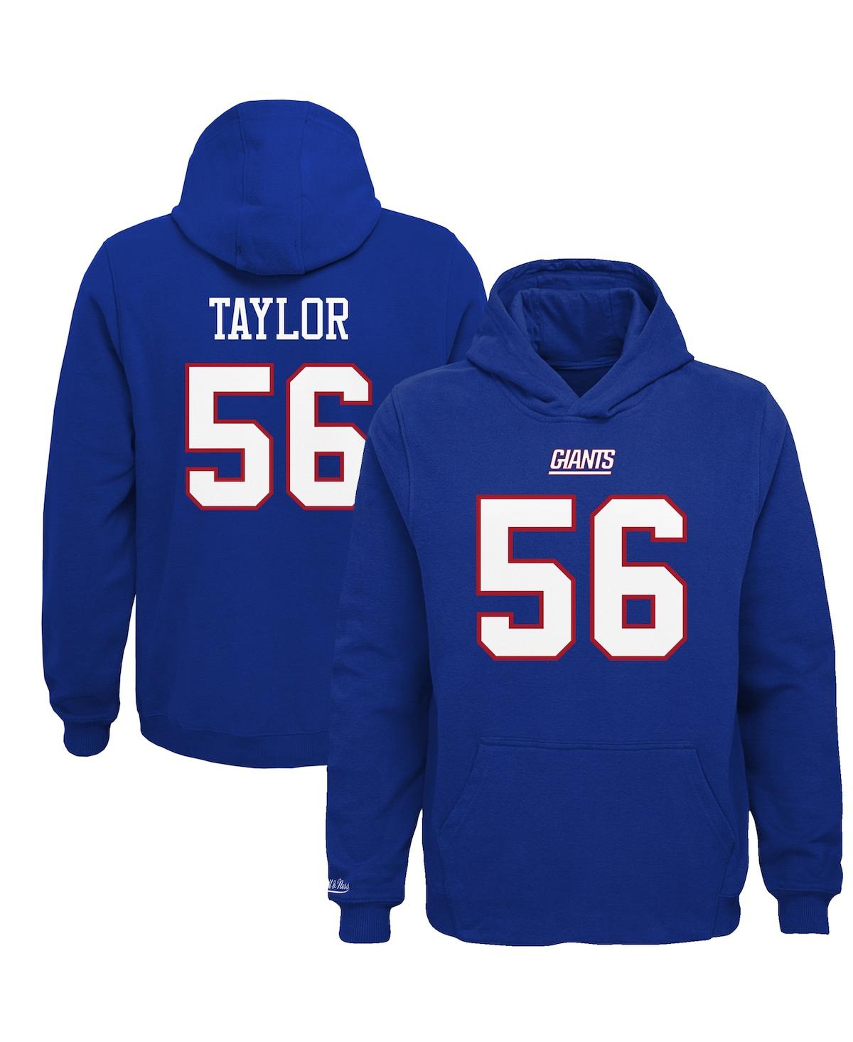 Big Boys Lawrence TaylorNew York Giants Retired Player Name and Number Fleece Pullover Hoodie - Royal