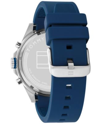 Men's Blue Silicone Strap Watch 44mm