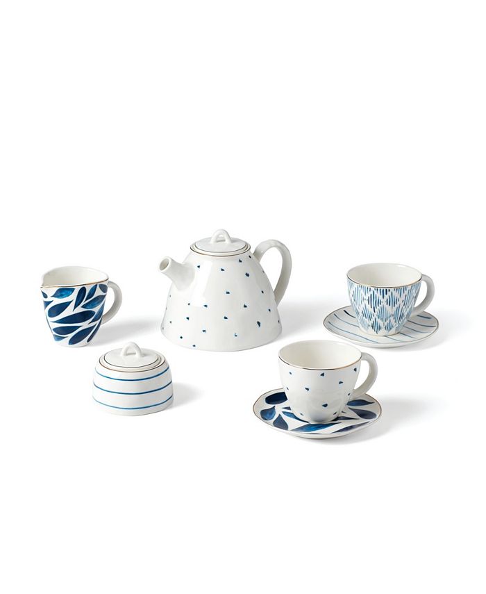 Lenox Blue Bay Porcelain 9 Pc Tea Set