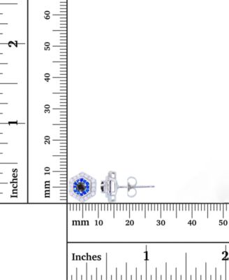 Cubic Zirconia Evil Eye Stud Earrings in Sterling Silver