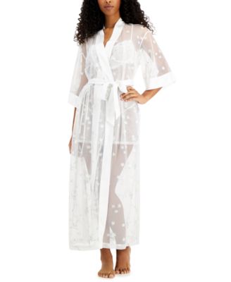 Photo 1 of SIZE LARGE INC International Concepts Women's Daisy-Embroidered Sheer Wrapper Robe, 