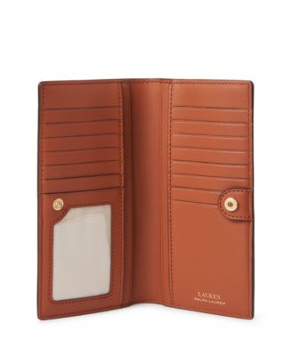 Women's Crosshatch Leather Slim Snapped-Closure Wallet