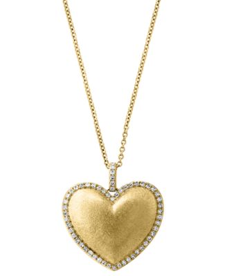 EFFY&reg; Diamond Heart 18" Pendant Necklace (1/4 ct. t.w.) in 14k Gold